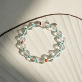 OZ Dunhuang Series WH1001 Clear Quartz Southern Red Agate Turquoise Bracelet